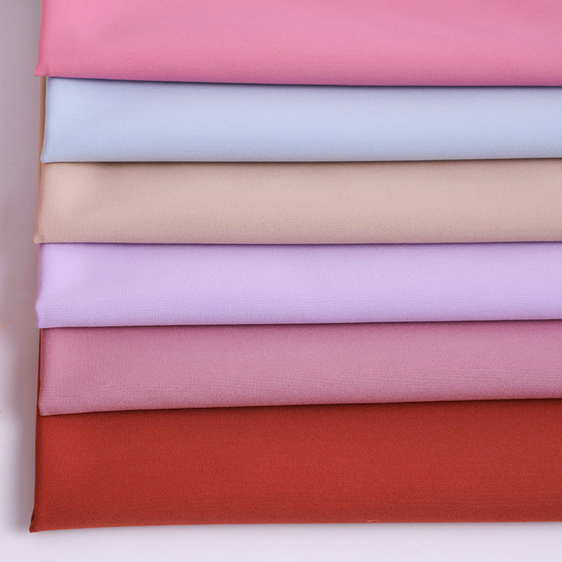 FX50316 Yumuşak El İkili Düz Boyalı Polyester Rayon 4 Yolu Strips ve Tıbbi Üniformalar İçin Streç Twill Kumaş